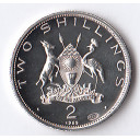 UGANDA 2 Shillings argento 1969 Fondo Specchio Visita Papa Paolo VI